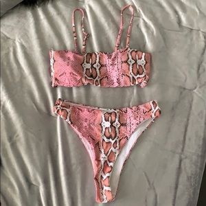 Pink cheetah bathing suit